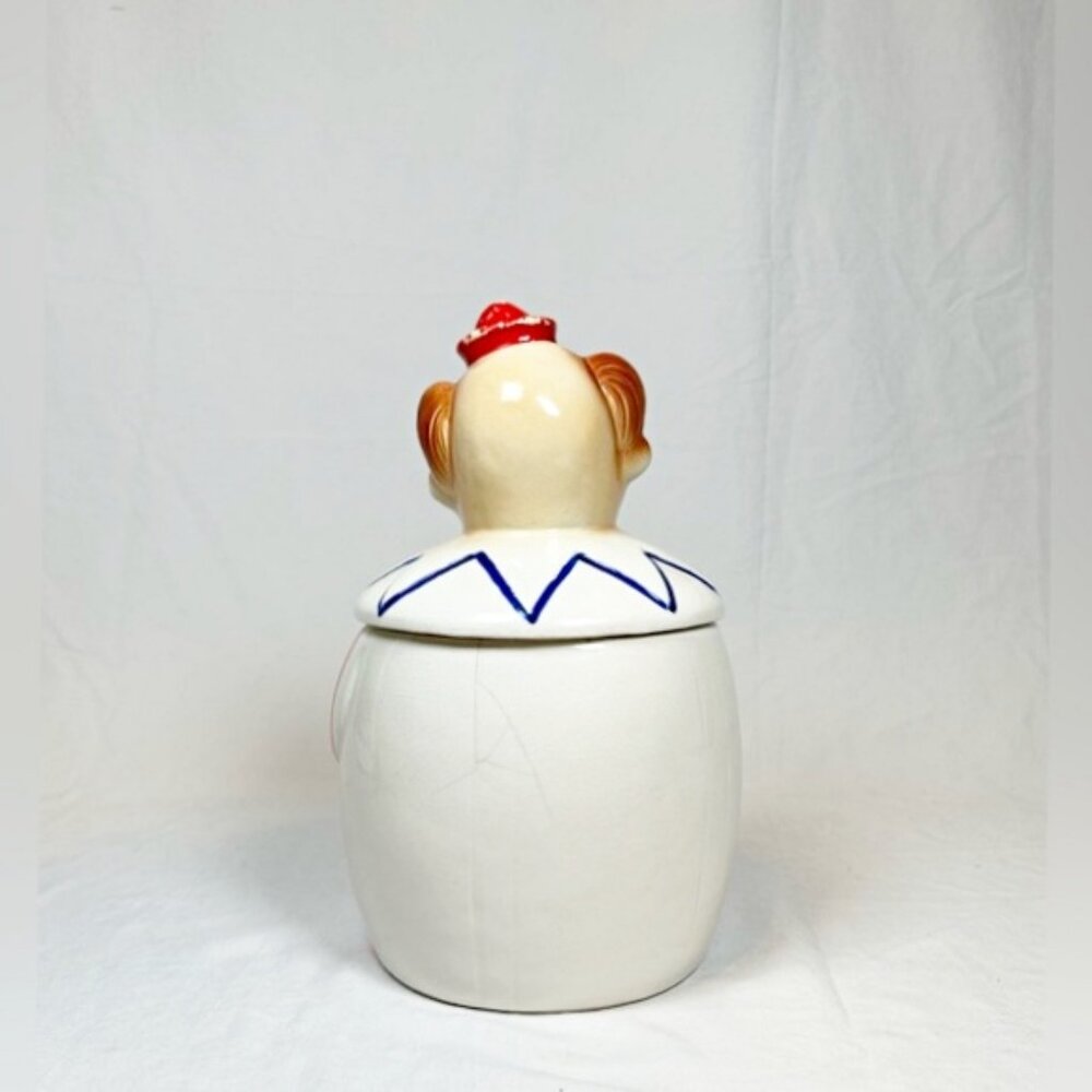 Vintage 1950s Circus Clown w/Corn Ceramic Cookie Jar~Japan~ - Picture 6 of 8